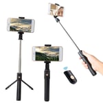 AYNEFY Selfie Stick Tripod, Portable 2 in 1 Selfie Stick Tripod Stand 270 Degree Rotation with Bluetooth Remote Control and Retractable Mobile Phone Clip for Android and iOS Smart Phone