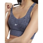 Reebok United By Fitness MYOKNIT Seamless Womens Sports Bra Blue Support Gym Run