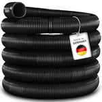 tillvex Tuyau de piscine fabriqué en Allemagne - Avec manchons - Tuyau solaire pour piscine et piscine - Tuyau d'aspiration - Tuyau de pompe - Tuyau d'arrosage flexible (noir, 25 m / 32 mm)