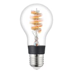 Eglo Connect.z Ampoule LED E27 connectée, A60, ZigBee, App et commande vocale Alexa, dimmable, blanc chaud, 4,9 W, lampe vintage en spirale transparente