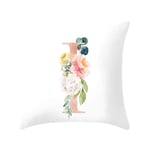 jieGorge Letter Pillow Alphabet Cushion Cover for Sofa Home Decoration Flower Pillowcase, Pillow Case for Easter Day (I)