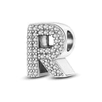 TINSLO 925 Sterling Silver Charms Beads Initial R Letter for Pandora Bracelet, Dangle Pendant Charms for Necklace and Bracelet Jewelry Gifts for Women Girls