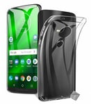 Housse etui coque silicone gel Motorola Moto G7 Plus + verre trempe TRANSPARENT