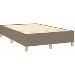 Sommier à lattes sur pieds cadre de lit 120x200 cm tissu taupe TDL0206938