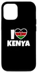 Coque pour iPhone 12/12 Pro I Love Kenya avec le drapeau et le coeur