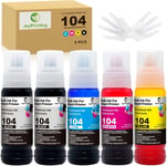 104 Encre Compatibles avec Epson 104 Bouteille d'encre Multipack pour Epson Ecotank ET-2820 ET-2710 ET-2720 ET-2815 ET-2810 ET-2826 ET-1810 ET¿2711 ET-2712 ET-2715 ET-2714 ET-2721 ET-4800