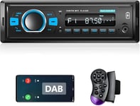 Autoradio 1 Din Dab Bluetooth 5.0 Mains Libres,Fm Radio Voiture Bluetooth Dab Plus Avec Télécommande,Supporte Eq/Usb/Aux In/Sd/Tf/ Mp3 Player 1 Din Radio Voiture Auto Stéréo Single Din