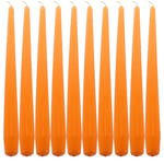 Orange Taper Dinner Candles  9" 24cm Candle Unscented 7 Hour Burn Time 10 Pack