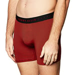 Perry Ellis Men's Soft Relaxed Fit Stripped Boxer Briefs Underwear, Black/Red, Medium