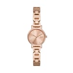 DKNY Montre Soho à trois aiguilles, en acier inoxydable, doré rose, pour femme, NY6683