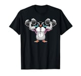 Funny penguin Lifting Weights Gym Workout Animal Fitness T-Shirt