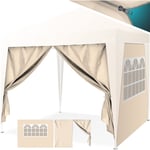 2X Paroi latérale pour Pavillon 3x3m - Pavillon pliable Pop Up pliable peu encombrant rangeable 2x parties latérales Beige - Kesser