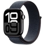 Apple Watch Series 10 GPS 42mm Jet Black Aluminium Sport Loop MWWG3 - Unisex - 42 mm - Smartklokke - Quartz med lader