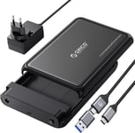 Usb C Boîtier Disque Dur 3,5 Pouces Externe Usb 3.0 Vers Sata Disque Dur 3,5 2,5 Pouces Hdd Ssd Supporte Uasp 5Gbps Jusqu'À 20 To,Alimentation 12V / 2A Inclus (Ddl35C3)