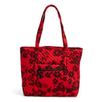 Vera Bradley Cotton Collegiate Vera Tote Bag (Multiple Teams Available), Red/Black Rain Garden