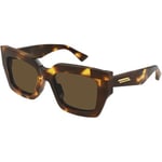 Lunettes de soleil Bottega Veneta  BV1212S Lunettes de soleil, Havana/Marron, 52 mm