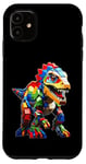 Coque pour iPhone 11 Jeu de briques T-Rex pour les amateurs de dinosaures