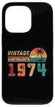 Coque pour iPhone 13 Pro Cadeau d'anniversaire 51 ans pour homme femme Palm rétro vintage 1974