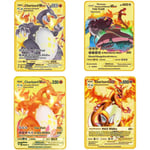 Charizard Vmax Metallkort - 4 st Ultra Rare Cards Metallkort V-kort/vmax/ex/dx Samlarkort - Presenten för samlare