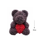 Ours Ourson Peluche Roses Artificielles 36 Cm Doux Marron Coeur Love Fab