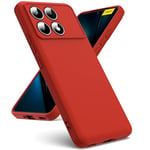 Oududianzi - Coque Compatible avec Xiaomi Poco F6 Pro 5G, [Coque Silicone Liquide] [Intérieur Microfibre] Souple Étuis en Caoutchouc Housse Antichoc Protection Bumper Coque Poco F6 Pro 5G - Rouge