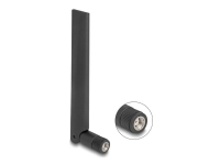 Delock - Antenn - RP-SMA plug, with tilt joint, Wi-Fi 6E, - 13.39 cm - Wi-Fi, WLAN - 3 dBi - rundstrålande - inomhus - svart