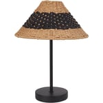 Beliani - Lampe de Table Boho avec Abat-Jour en Corde de Papier Beige et Noir Momba