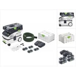 Ctlc mini i Aspirateur sans fil mobile 36 v ( 2x 18 v ) classe de poussière l + 4x batterie 4,0 Ah + chargeur + Systainer - Festool