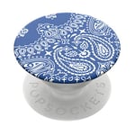 PopSockets: PopGrip Expanding Stand and Grip with a Swappable Top for Phones & Tablets - Blue Bandana