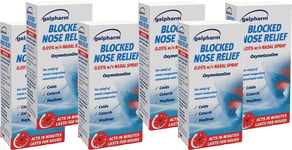 6 X  Blocked Nose Relief Nasal Spray OXYMETAZOLINE HAYFEVER Catarrh