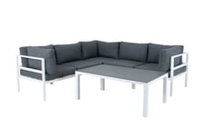 Venture Design Copacabana sofagruppe Hvid med grå hynde 3 hjørne, 2 midtdel & bord 120 x 70 cm