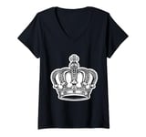 Womens Royal Crown Illustration Elegant and Regal Art Design V-Neck T-Shirt