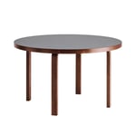 Artek - Table 91 Exclusive Edition walnut stain/linoleum pewter Ø125 - Matbord - Alvar Aalto - Träfärgad - Trä