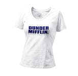 T-Shirt Femme Col V Dunder Mifflin Geek Serie Tv Film Humour