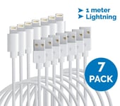 Lightning-kabel till iPhone & iPad, 1 meter, vit, 7-pack