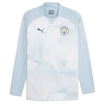 Manchester City Sweatshirt Pre Match - Silver Sky/Blå Långärmad - PUMA, storlek Small