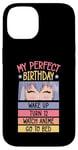 Coque pour iPhone 14 My Perfect Birthday Wake Up Turn 12 Montre Anime Go To Bed