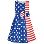 Sunny Fashion Girls Dress American Flag National Day Party Dress Age 14 Years