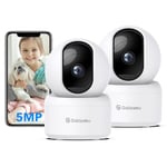 GALAYOU 3K(5MP) Babyphone Camera Surveillance WiFi - Caméra de Surveillance Interieur pour Bébé, Détection Humaine AI Suivi Intelligent 360° avec Enregistrement continu, Compatible avec Alexa(2p) ASIN