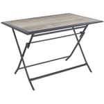 Table de jardin pliante rectangulaire Azua gris smoke 4 places en aluminium traité époxy - Hespéride