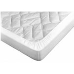 Terre De Nuit - Drap housse blanc pour canapé lit bonnet 15 cm 135x185