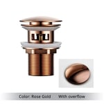 Bouchon de vidange pour évier de salle de bain",bouchon de vidange,Siphon de déchets,robinet de lavabo,accessoire,tuyau de lavabo,noir,or,"Rose - Type Rose gold #A