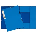 Exacompta Chemise Forever A4 à 3 rabats et élastiques - 225 feuilles 240 x 320 mm carte recyclé bleu clair