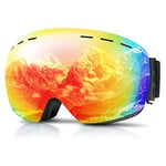 GONICVIN Lunettes de Ski, Lunettes de Snowboard Magnétiques Lunettes de Ski Anti-buée pour Hommes, Femmes, Porteurs de Lunettes, Protection UV