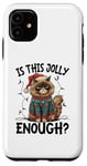 Coque pour iPhone 11 Is This Jolly Enough Grumpy Santa Cat Pun Pun Noël