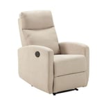 LERIDA - Fauteuil Relax Electrique Tissu Ivoire