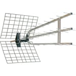 Metronic - Antenne d'extérieur trinappe amplifiée 45 dB - 694 MHz - Gris