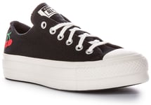 Converse A08862C Chuck Taylor Lift Low Platform Black Cherries Womens UK 3 - 8