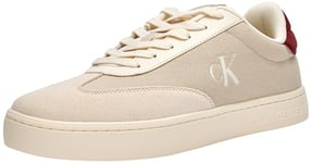 CK JEANS Men's Classic Cupsole Low Mix MG YM0YM01169 Sneakers, Beige (Eggshell/Red Ochre), 11 UK