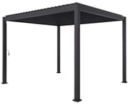 Utsikt Pergola 3x4m Svart (Ingen Sidovägg Textilene 3m, 2st Sidoväggar Textilene 4m)